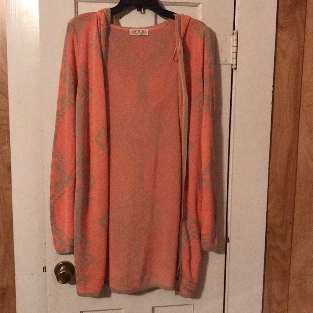 Long sleeve hooded cardigan